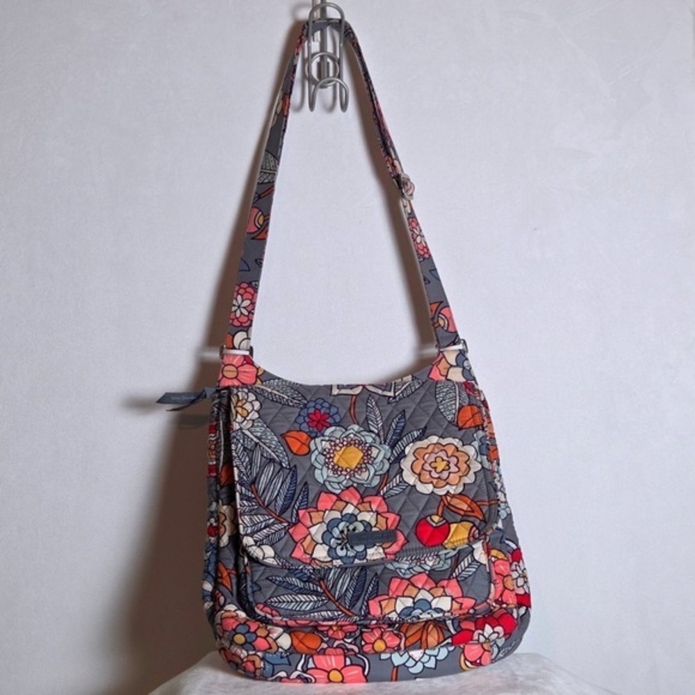 Vera Bradley Tropical Evening Floral Quilted Cotton Crossbody Shoulder Bag